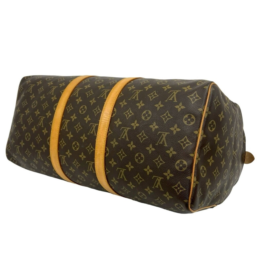 LOUIS VUITTON Vintage Brown Monogram Leather Keepall 50 Boston Bag - Picture 8 of 9